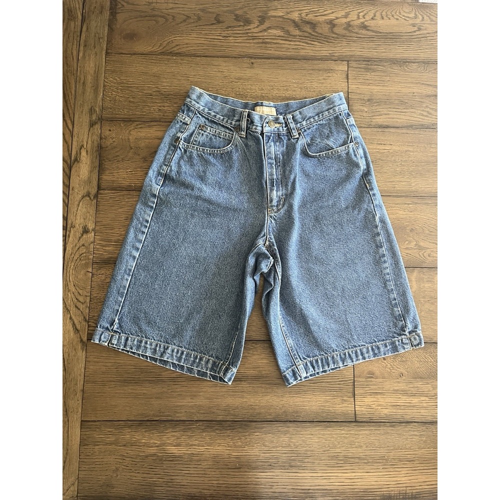 Liz Claiborne Vintage Women's Blue Denim High Rise Shorts Size 8 100% Cotton